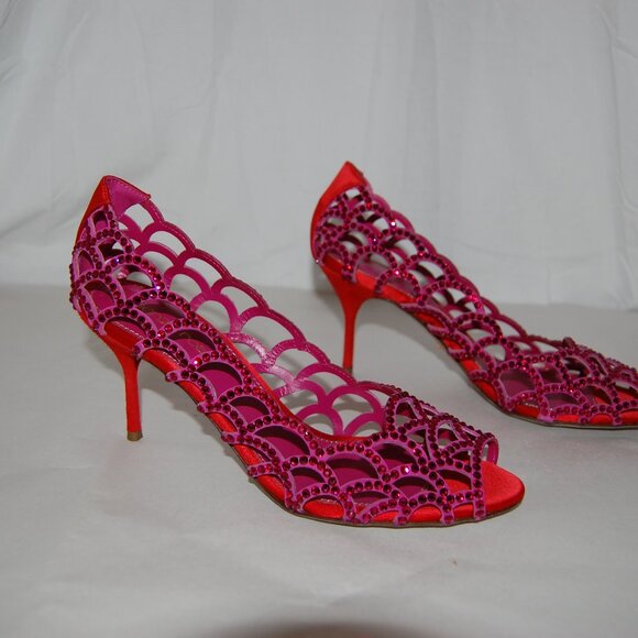 Sergio Rossi Pink Open-Toe Heels - Picture 10 of 15